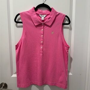 Lilly Pulitzer Pink Sleeveless Button Down Shirt